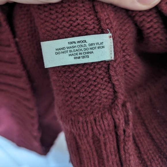 Saturdays NYC Surf Sweater, Burgundy & Black 100% Wool, Size M EUC - Picture 7 of 10